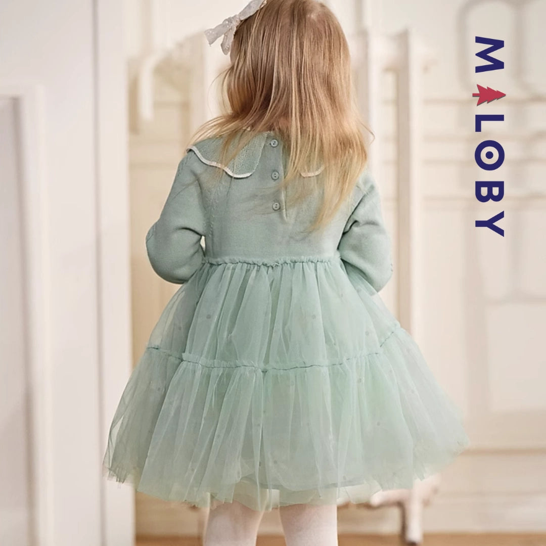 Robe cérémonie enfant fille - vert -robes et ensembles pour filles, bébés et garcons - MALOBY