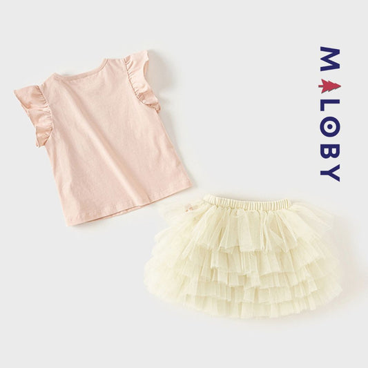 Ensemble 2 pièces jupon + tee-shirt -robes et ensembles pour filles, bébés et garcons - MALOBY