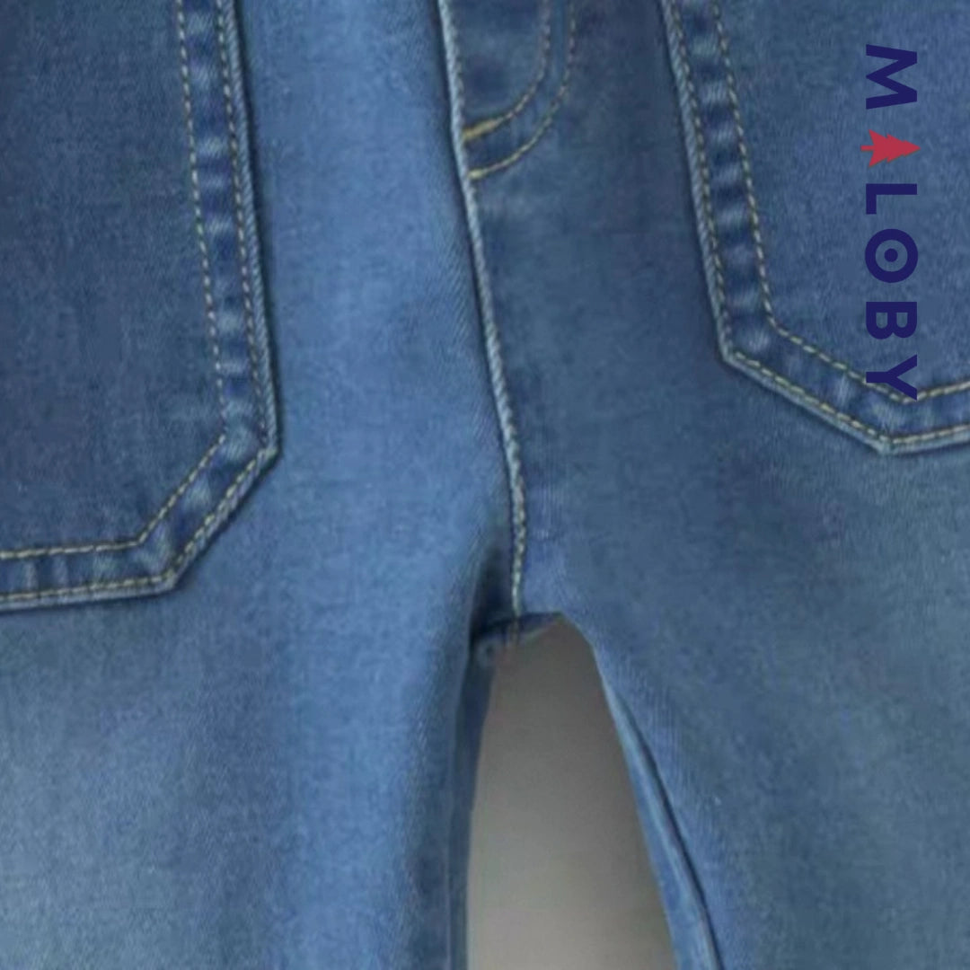 Jean à base volontée enfant fille-Bleu -robes et ensembles pour filles, bébés et garcons - MALOBY