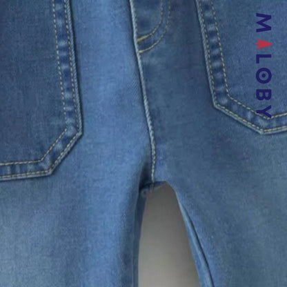 Jean à base volontée enfant fille-Bleu -robes et ensembles pour filles, bébés et garcons - MALOBY