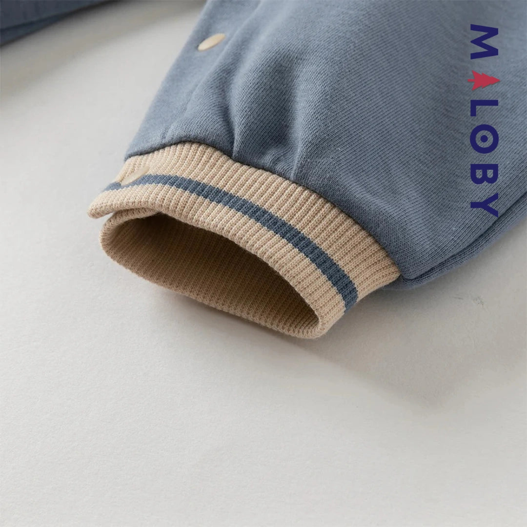 Combinaison longue en molleton enfant garçon - Gris bleu