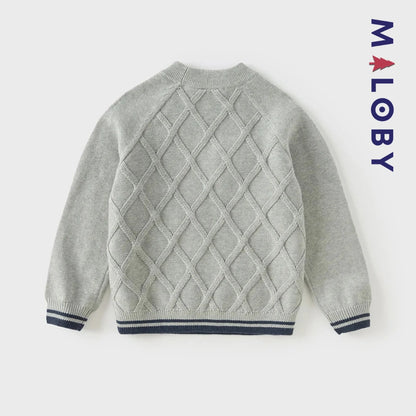 Pull en maille enfant garçon- Bleu/gris