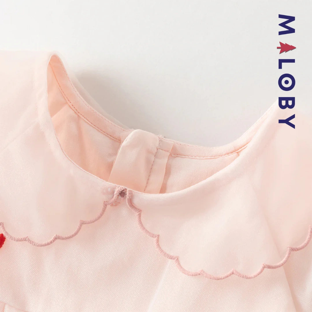 Ensemble Robe+sac pour cérémonie enfant fille- Rose