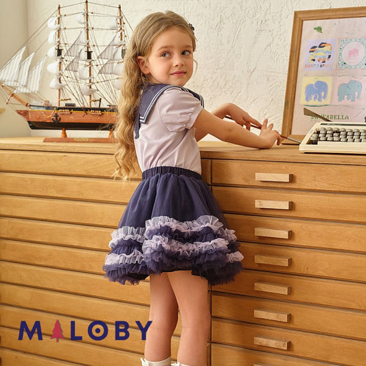 Ensemble Kuromi t-shirt+jupon enfant fille - violet -robes et ensembles pour filles, bébés et garcons - MALOBY