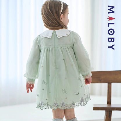 Robe star col claudine- Vert