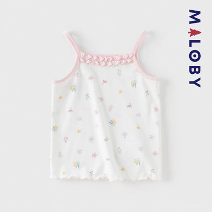 Débardeurs d'été en modal enfant fille -Jaune/Rose