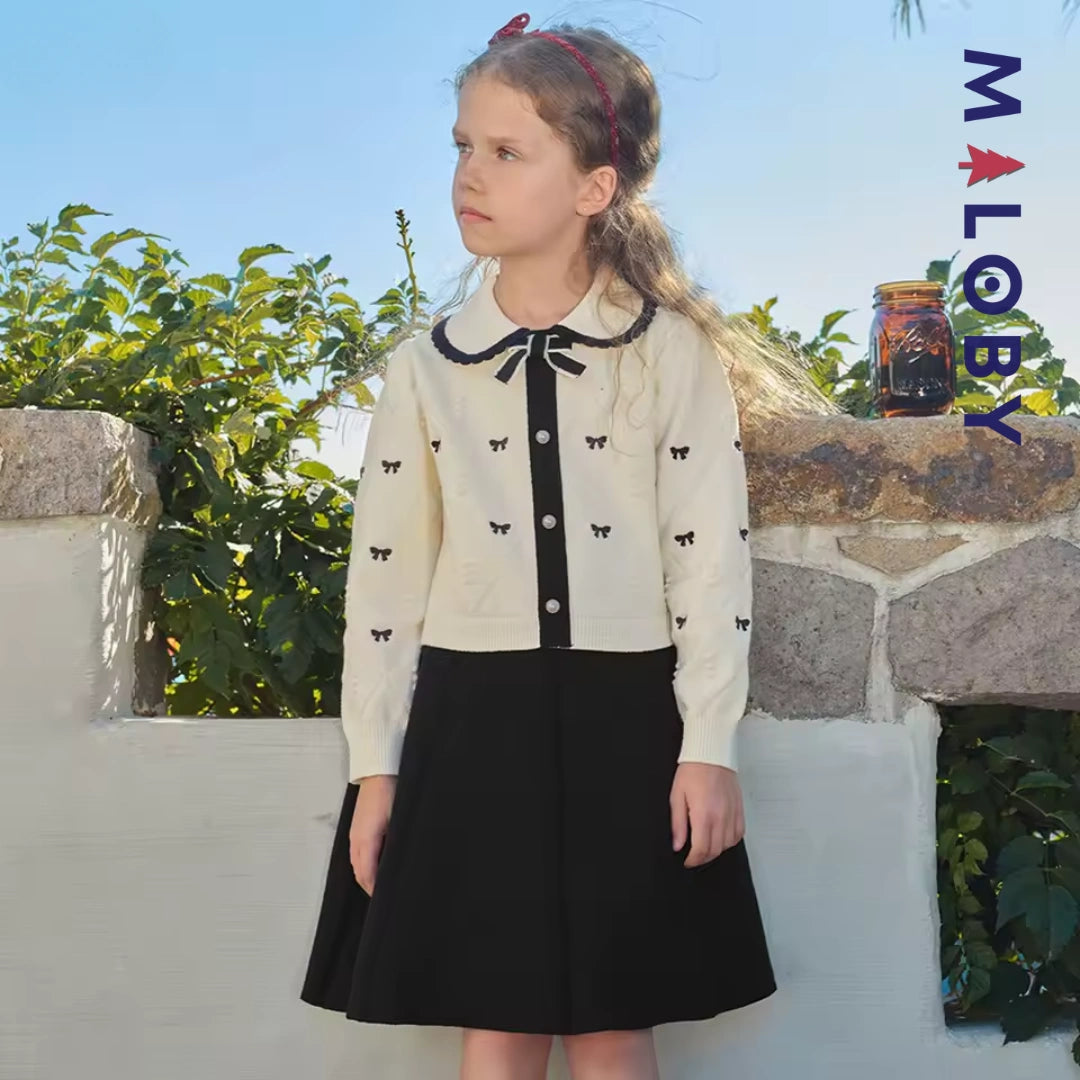 Robe cérémonie en maille enfant fille -Beige -robes et ensembles pour filles, bébés et garcons - MALOBY