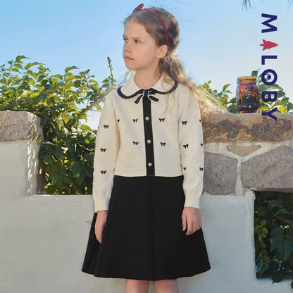 Robe cérémonie en maille enfant fille -Beige -robes et ensembles pour filles, bébés et garcons - MALOBY