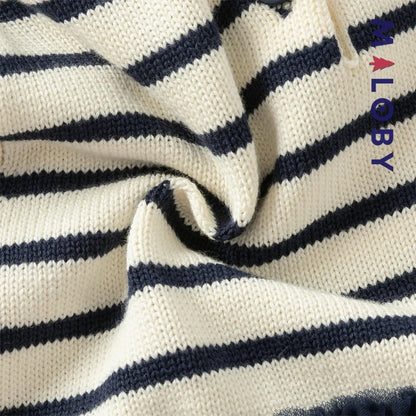 Robe pull style marin enfant fille -marine