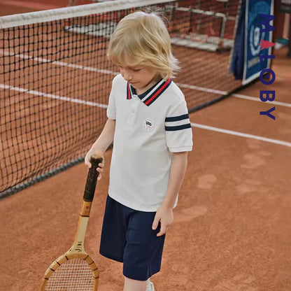 Ensemble sport 2 pièces Polo+Short enfant garçon- Beige