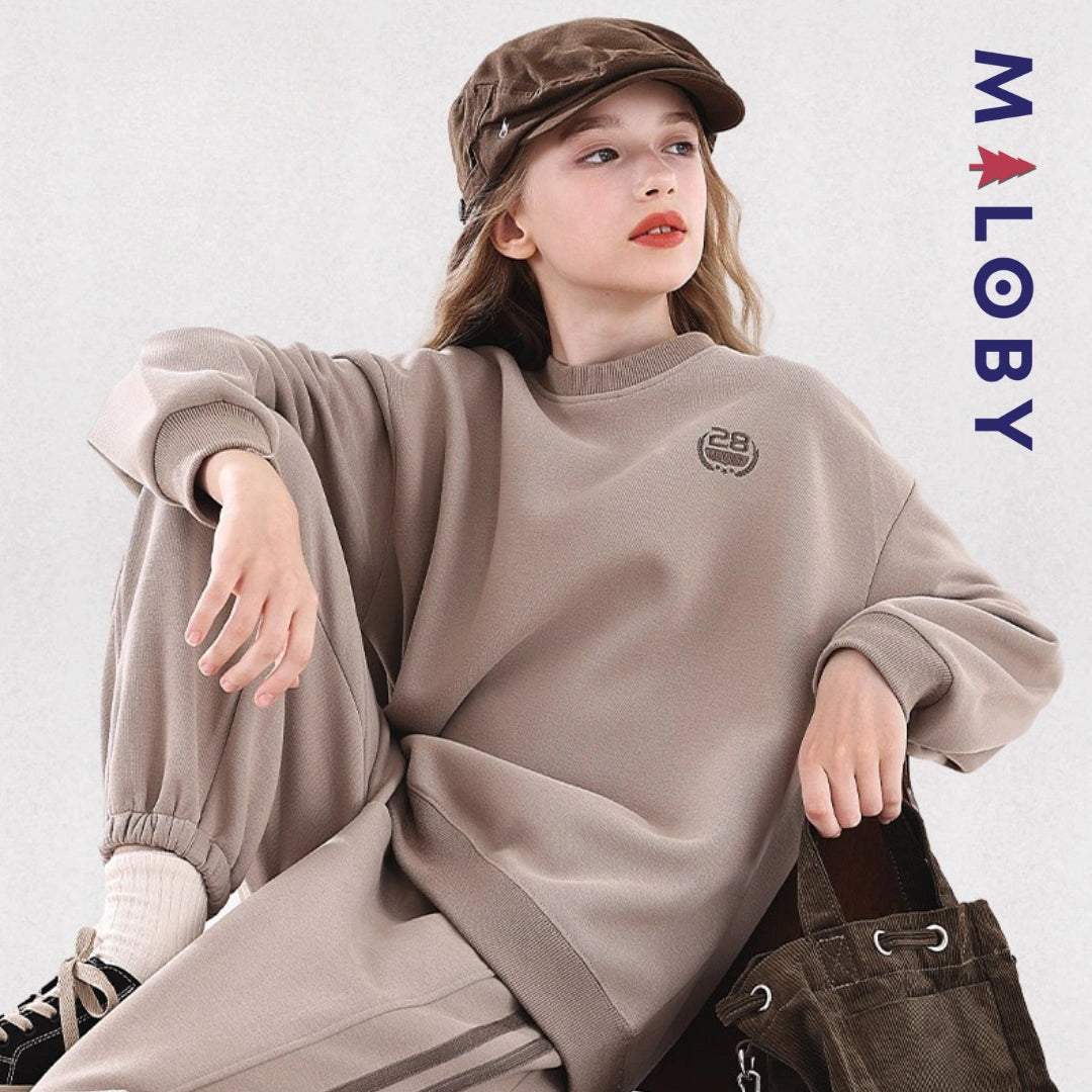 Ensemble sport 2 pièces enfant fille- marron