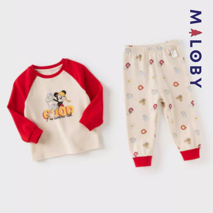 Pyjama 2 pièces manches longues enfant garçon -Rouge -robes et ensembles pour filles, bébés et garcons - MALOBY