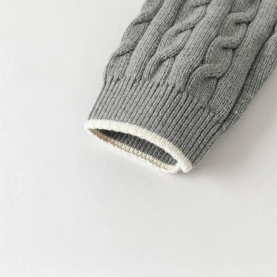 Cardigan torsadé antistatique premium gris pour garçon, vêtement enfant maroc - MALOBY