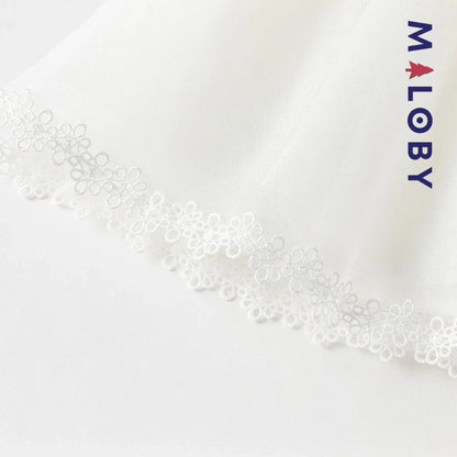 Robe haute couture de cérémonie enfant fille -Blanc