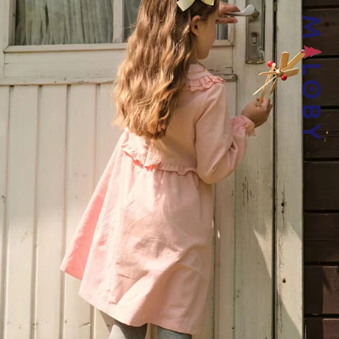 Robe en velours côtelé enfant fille- rose -robes et ensembles pour filles, bébés et garcons - MALOBY