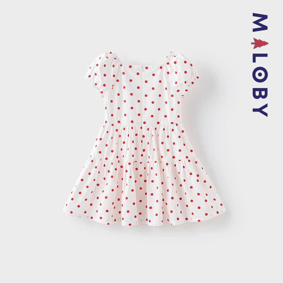 Robe à poids enfant fille -blanc/rouge -robes et ensembles pour filles, bébés et garcons - MALOBY