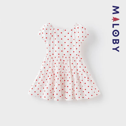 Robe à poids enfant fille -blanc/rouge -robes et ensembles pour filles, bébés et garcons - MALOBY