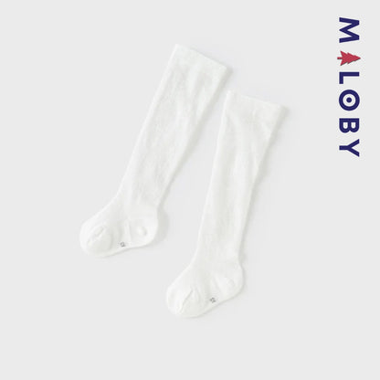 Chaussettes hautes ajourées enfant fille - blanc