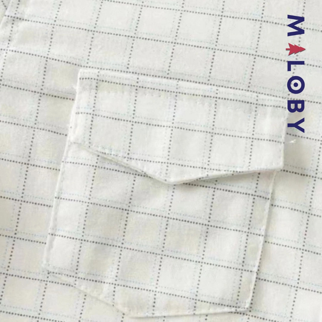Ensemble cérémonie pantalon+ chemise à carreaux enfant garçon -Bleu -robes et ensembles pour filles, bébés et garcons - MALOBY