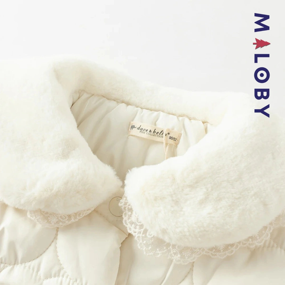 Veste courte matelassée enfant fille- Beige