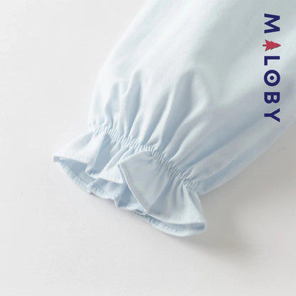 Robe à carreaux effet 2 en 1 enfant fille- bleu -robes et ensembles pour filles, bébés et garcons - MALOBY