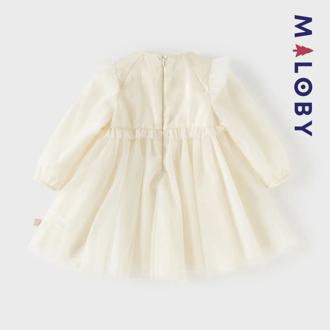 Robe de cérémonie à smocks enfant fille -Jaune