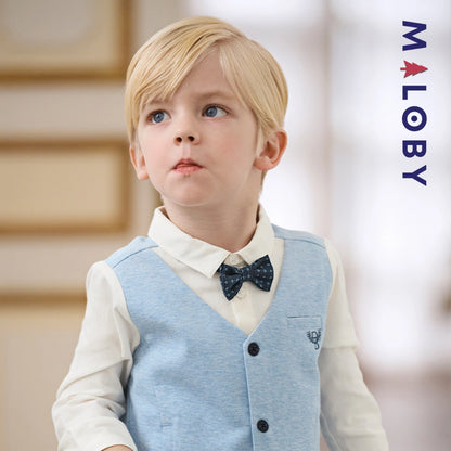 Ensemble cérémonie 3 pièces enfant garçon- bleu -robes et ensembles pour filles, bébés et garcons - MALOBY