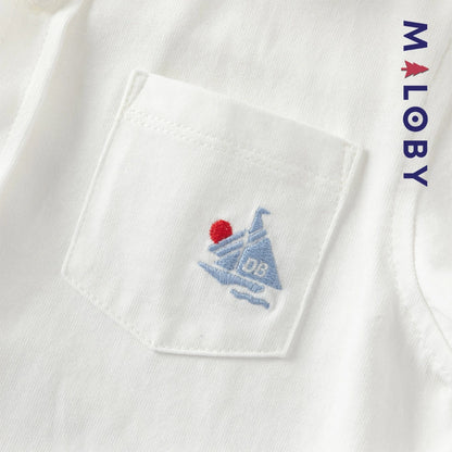 Ensemble habillé 2 pièces en pur coton enfant garçon -Blanc