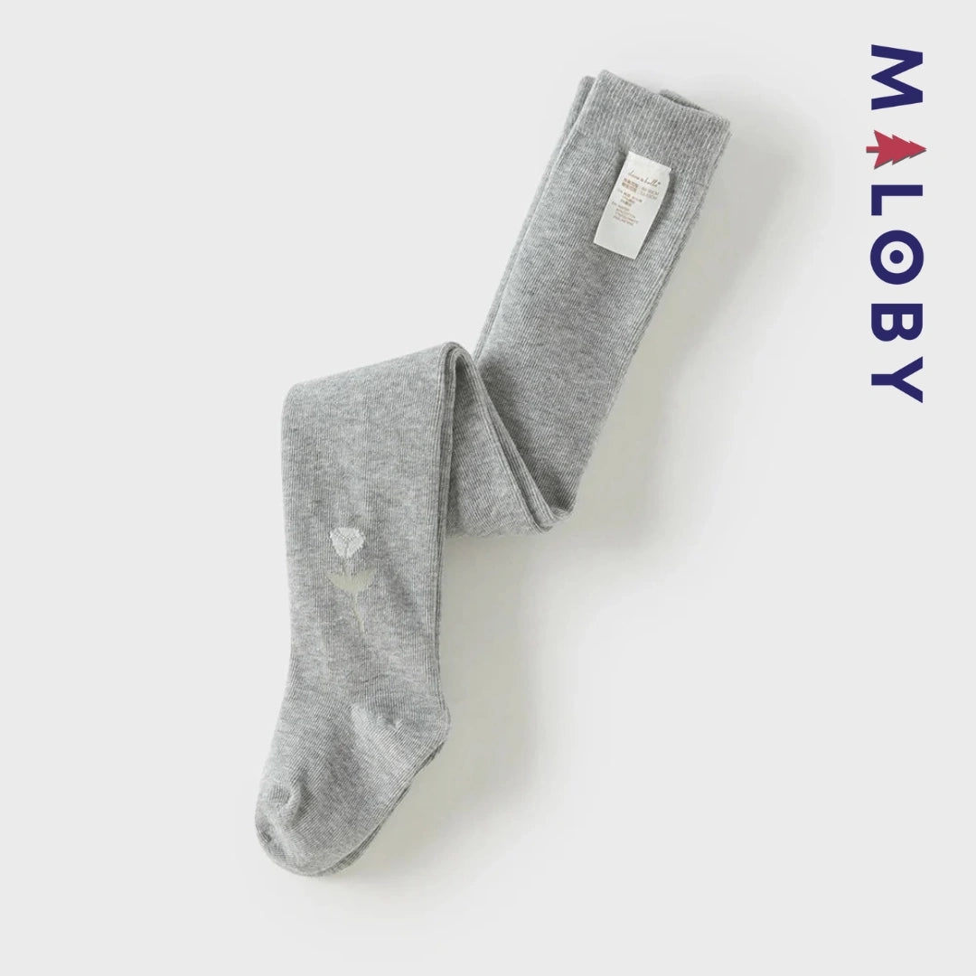 Collant épais motif fantaisie enfant fille- gris
