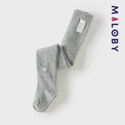 Collant épais motif fantaisie enfant fille- gris
