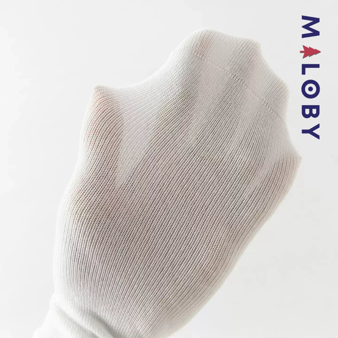 Chaussettes mi-mollet en broderie enfant fille -Blanc