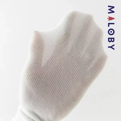 Chaussettes mi-mollet en broderie enfant fille -Blanc