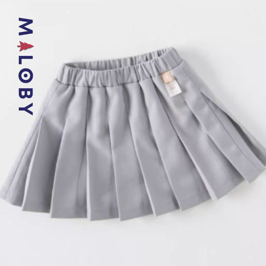 Jupe plissée fille - Gris -robes et ensembles pour filles, bébés et garcons - MALOBY