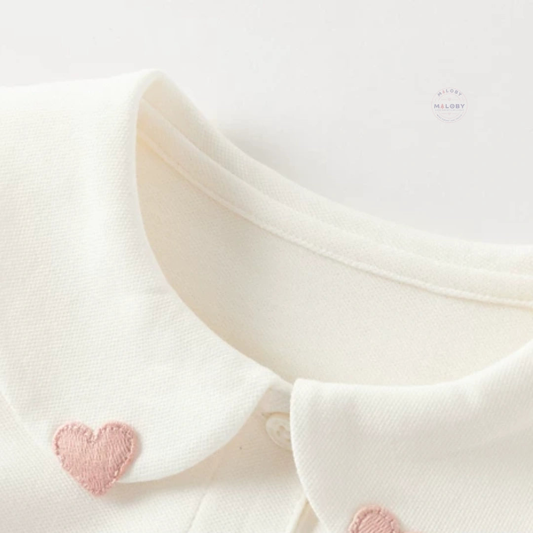 Blouse Minnie style polo enfant fille beige, vêtement enfant maroc - MALOBY