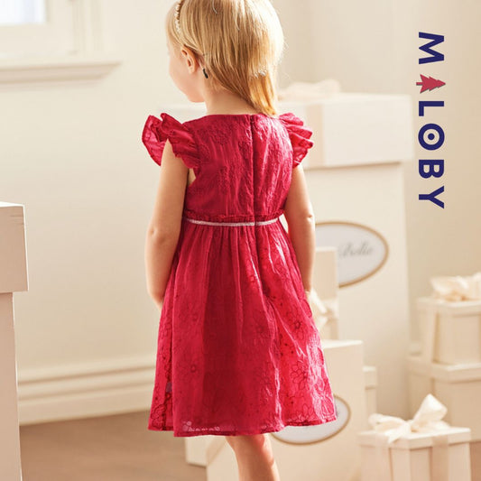 Robe d'Été brodée enfant fille - Rouge -robes et ensembles pour filles, bébés et garcons - MALOBY