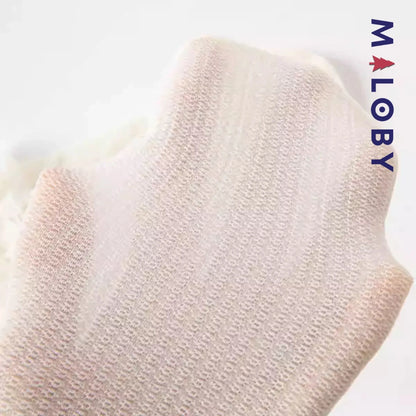 Paire de chaussettes hautes Fille- blanc -robes et ensembles pour filles, bébés et garcons - MALOBY