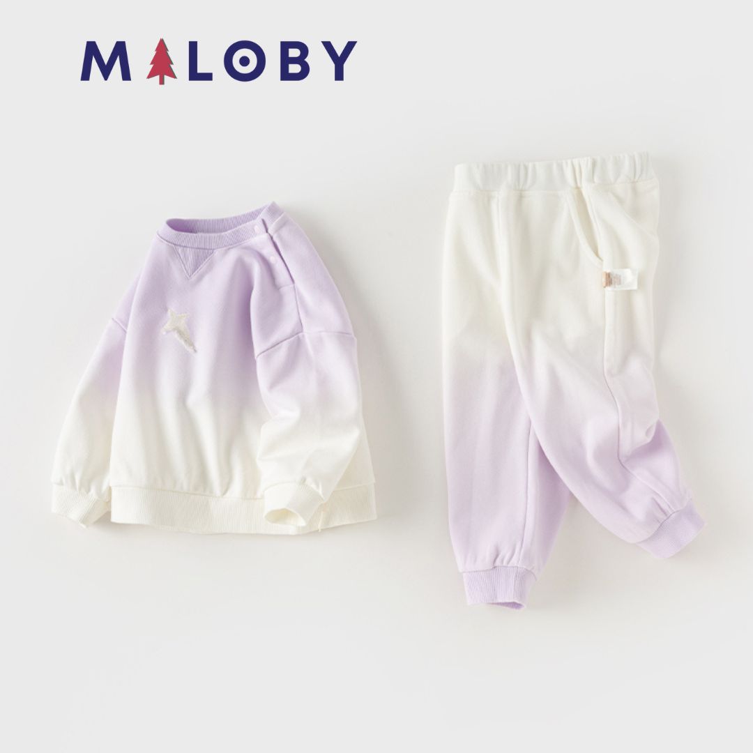 Ensemble sport fille sweat + pantalon - violet -robes et ensembles pour filles, bébés et garcons - MALOBY