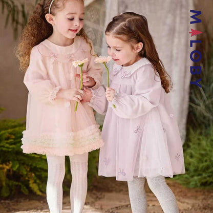 Robe de Cérémonie Cœurs & Volants enfant fille -Rose