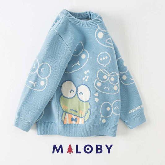 Pull en maille garçon- Bleu -robes et ensembles pour filles, bébés et garcons - MALOBY