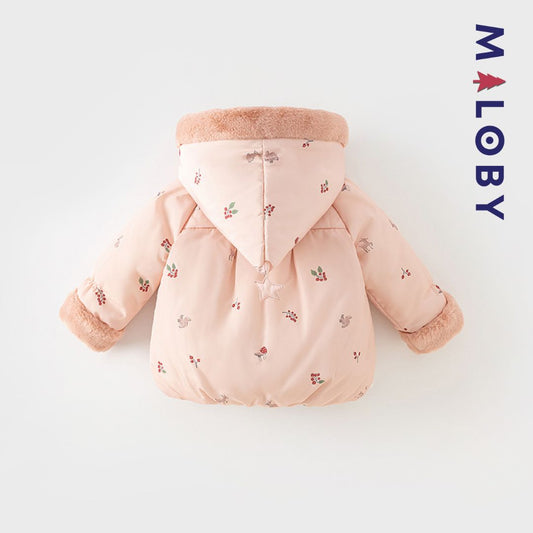 Doudoune à capuche enfant fille - Rose -robes et ensembles pour filles, bébés et garcons - MALOBY