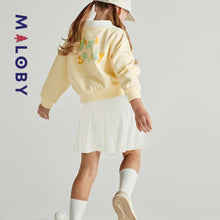 Charger l&#39;image dans la galerie, Ensemble Sweat+jupe plissée-Blanc/Jaune -robes et ensembles pour filles, bébés et garcons - MALOBY
