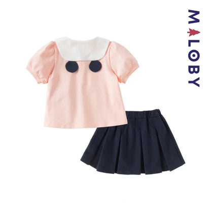 Ensemble Minnie Blouse+Jupe enfant fille- Rose