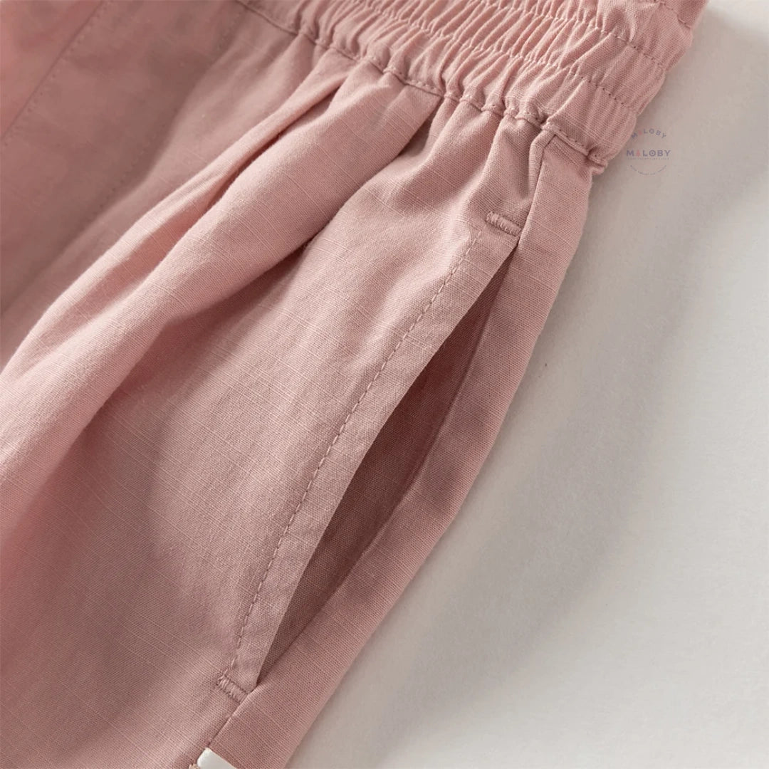Pantalon carotte décontracté enfant fille rose, vêtement enfant maroc - MALOBY