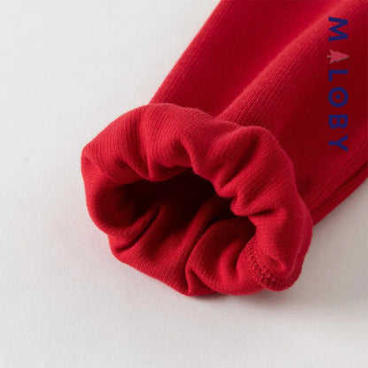 Robe en pur coton manches longues enfant fille -rouge