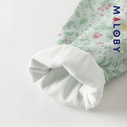 Robe à smocks fleurie manches longues enfant fille- vert imprimé
