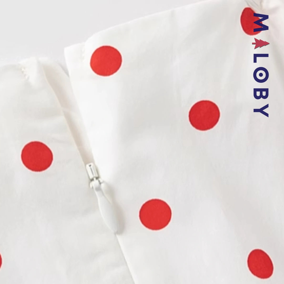 Robe à poids enfant fille -blanc/rouge -robes et ensembles pour filles, bébés et garcons - MALOBY