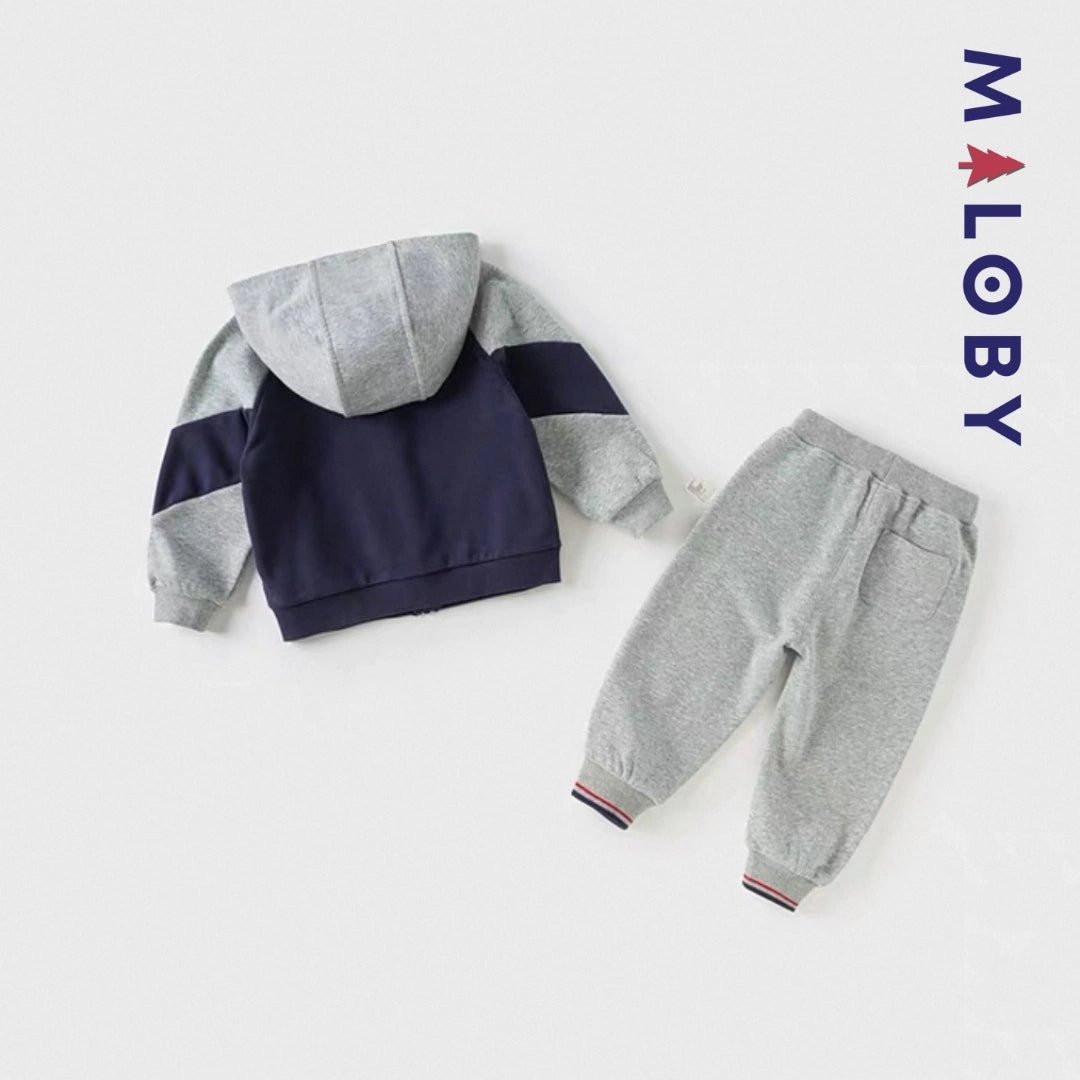 Ensemble sport 2 pièces enfant garçon-Marine -robes et ensembles pour filles, bébés et garcons - MALOBY