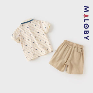 Ensemble 2 Pièces polo+ short motif marin - Enfant garçon