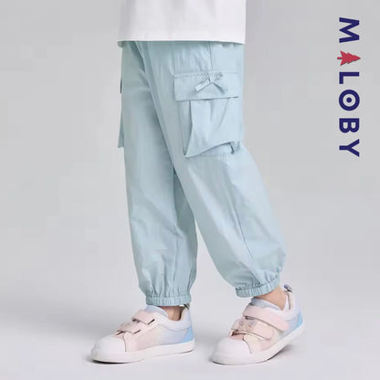 Pantalon jogging anti-moustiques pour enfant fille de taille moyenne et grande -Gris bleu