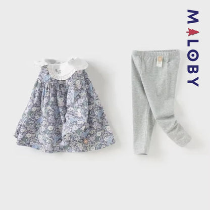 Ensemble 2 pièces blouse + Legging enfant fille- floral